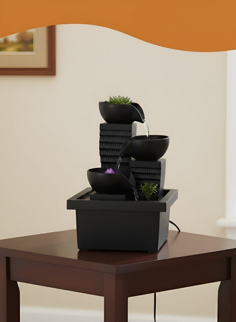 JUNI Indoor Tabletop Water Fountain – Decorative Flowing Water Ornament for Home Décor, Relaxing Table Fountain for Living Room & Office Desk - Image 3